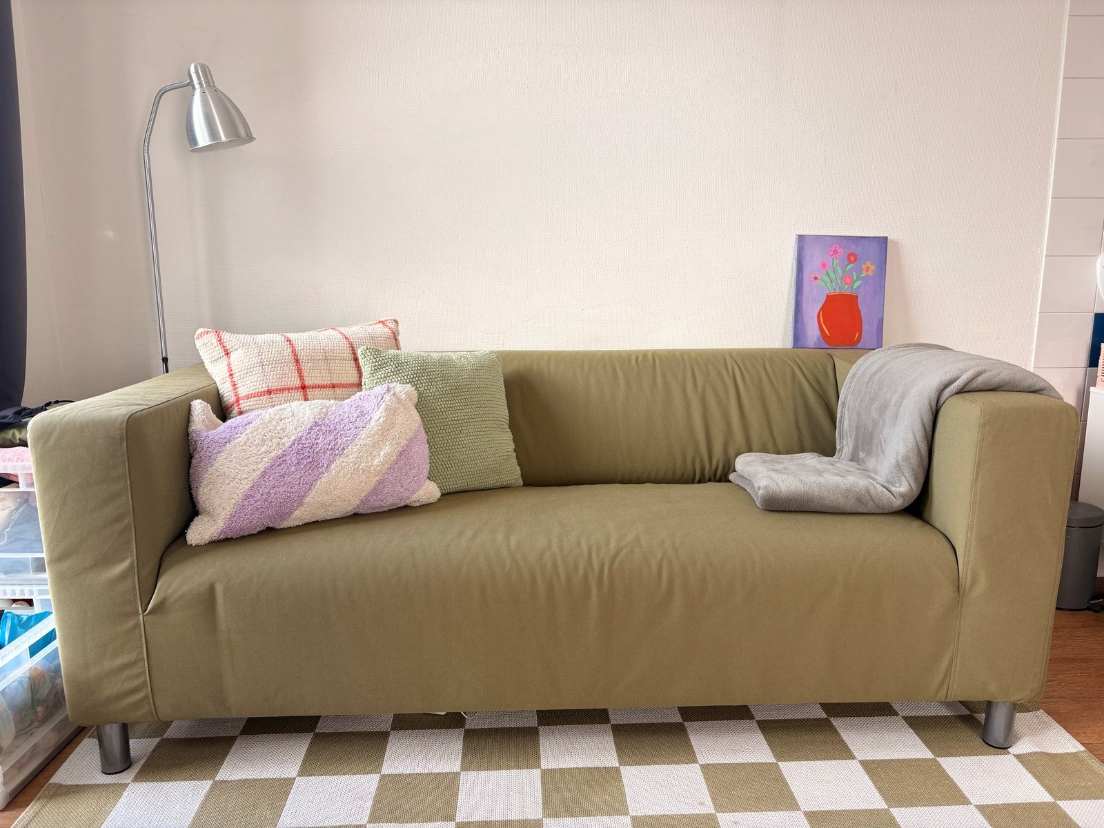 IKEA KLIPPAN 2-zitsbank in olijfgroen, 150 tot 200 cm, Tweepersoons, 75 tot 100 cm, Ophalen of Verzenden