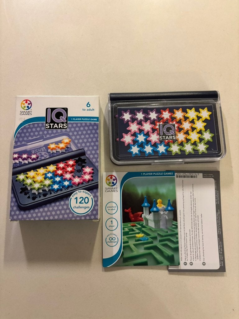 Smart Games IQ Stars Puzzel voor 1 speler vanaf 6 jaar!, Ophalen of Verzenden, Zo goed als nieuw, Puzzelen