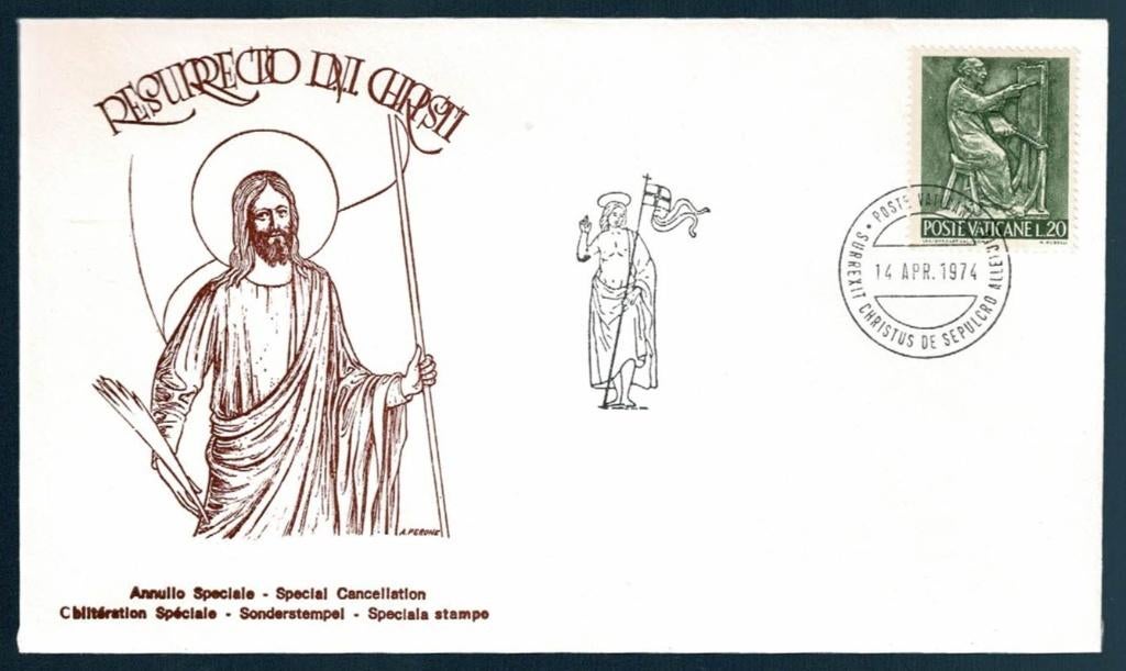 FDC : Vaticaanstad - 14.4.1974, Postzegels en Munten, Postzegels | Eerstedagenveloppen, Verzenden, Onbeschreven, Europa