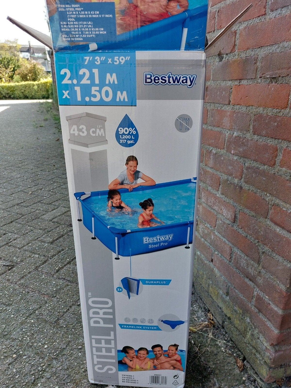 Bestway Steel Pro opzetzwembad 2.21m x 1.50m, Ophalen, Gebruikt, Minder dan 80 cm, Minder dan 200 cm