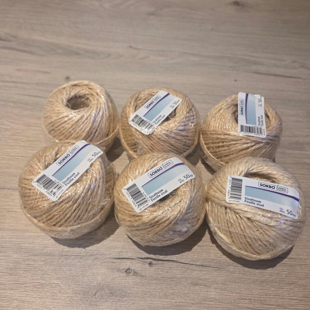 6x Sorbo Sisaltouw - 50 meter per rol, Ophalen