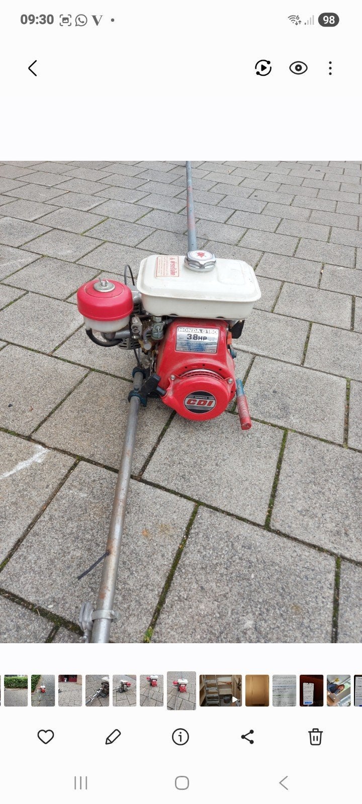 Honda boot motorblok uit Thailand, nieuw aslengte 2.30m, Ophalen, Nieuw, Benzinemotor, 1800 rpm of meer