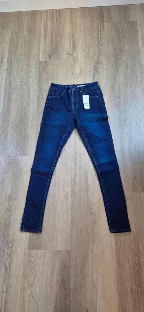 Donkerblauwe my skinny fit jeans, hema, maat 158, nieuw, Broek, Meisje, Nieuw, Ophalen of Verzenden
