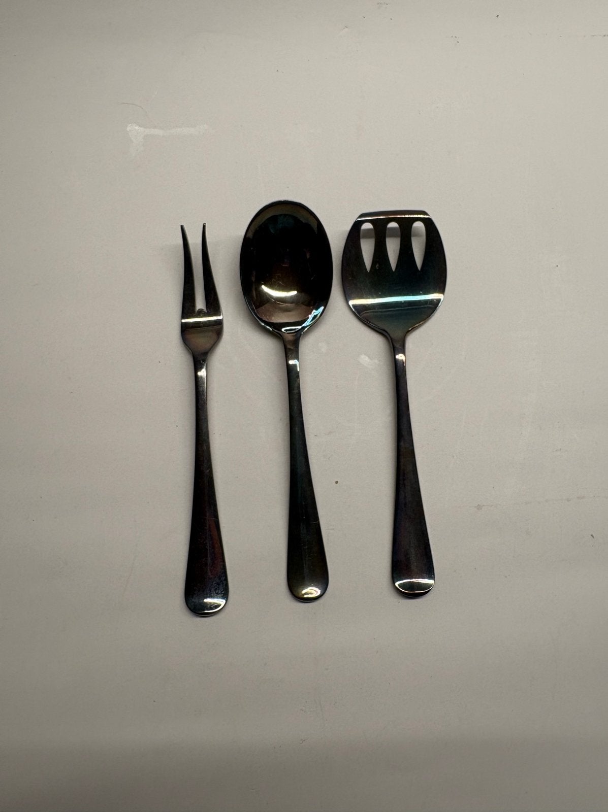 3-delig vintage serveercouvert / saladebestek - Verzilverd, Ophalen of Verzenden