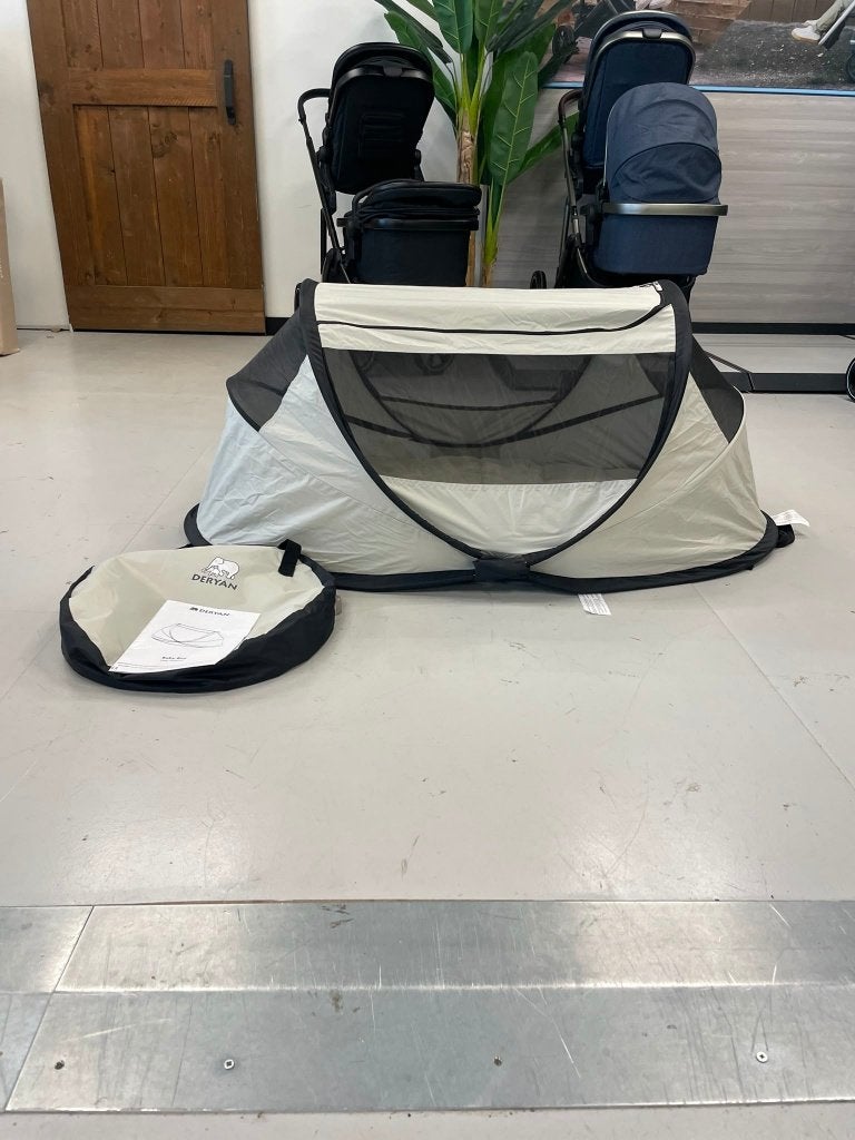 BabyBox baby tentje Campingbedje + katoenen dekje - Cream, Ophalen of Verzenden, Zo goed als nieuw, Overige vormen