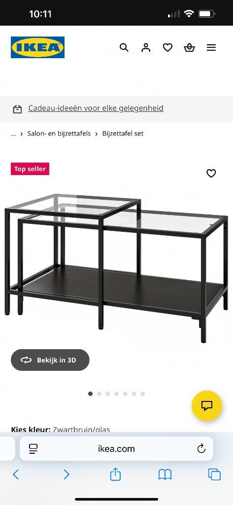 Als nieuw mooie salontafel set van Vittsjo, Huis en Inrichting, Tafels | Salontafels, Ophalen, 50 tot 100 cm, 50 tot 100 cm, Zo goed als nieuw