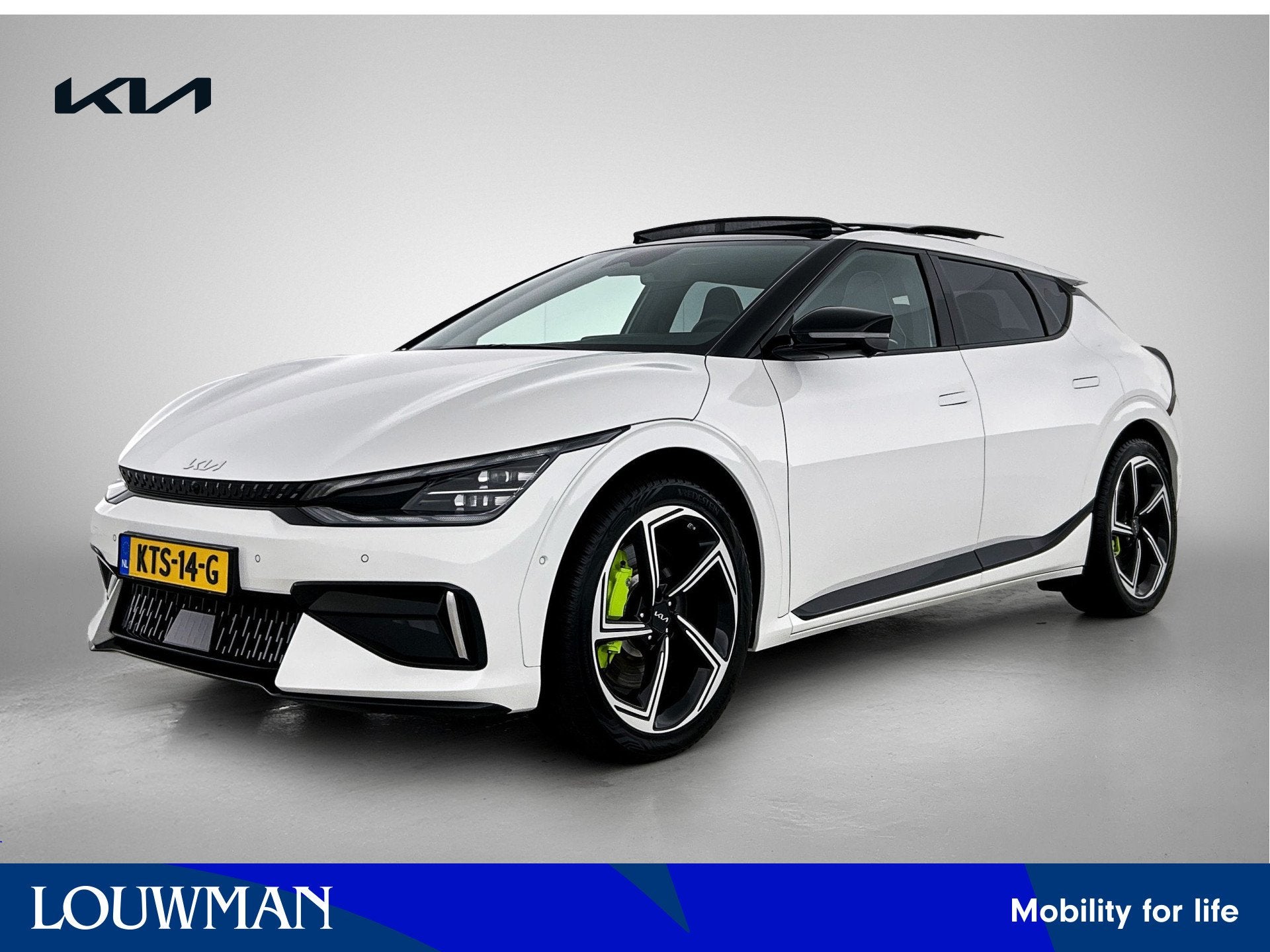 Kia Ev6 GT AWD 77.4 kWh 360 Camera | Stoelverwarming | Stuur, Auto's, Automaat, 12 maanden, Zwart, Parkeerassistent