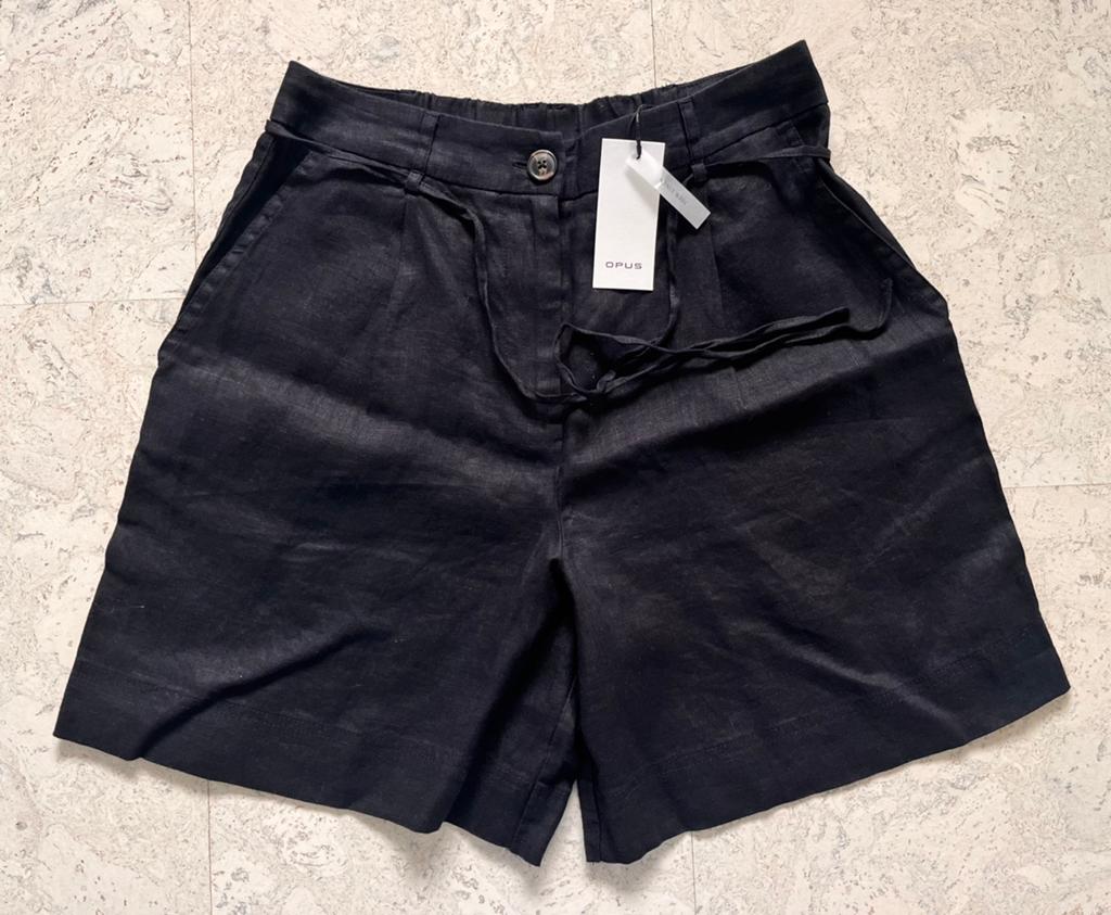 Opus 100% linnen korte broek maat 34 (valt groter)!, Kort, Zwart, Nieuw, Ophalen of Verzenden