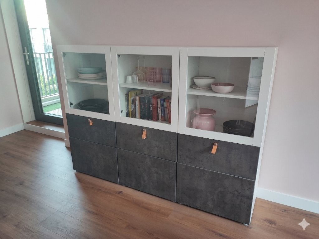 IKEA Besta vitrinekast met lades en deuren, Ophalen, Gebruikt, Met deur(en), 200 cm of meer