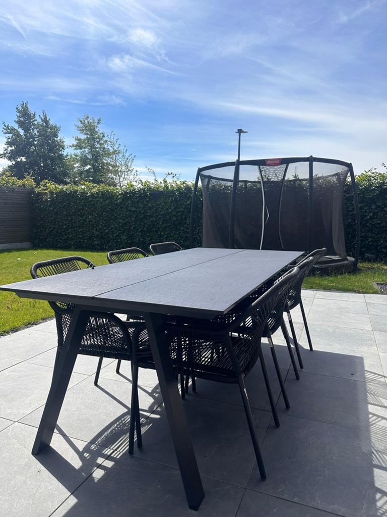 Tuintafel 220x100 zwart, Tuin en Terras, Ophalen of Verzenden, Zo goed als nieuw, Rechthoekig, Kunststof