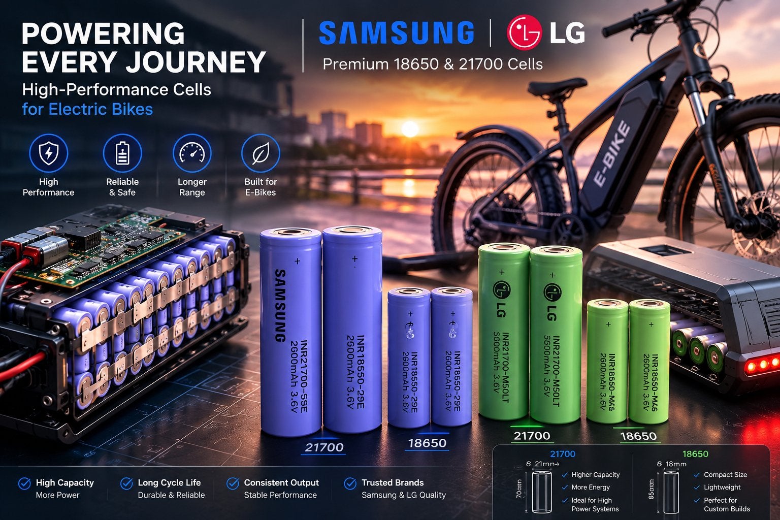 Batterijcellen voor E-bikes (Samsung & LG), Ophalen of Verzenden, Nieuw