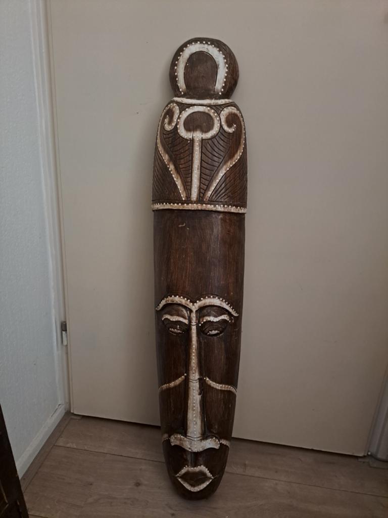 Mooie grote hoge houten masker zgan, Ophalen, Zo goed als nieuw