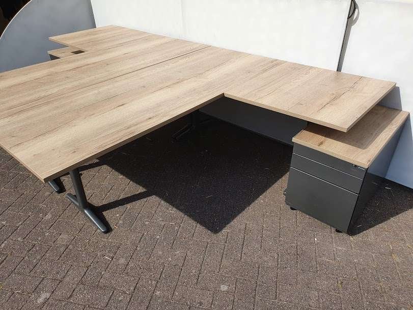 40x Ahrend Mehes hoekbureau (div maten) met nieuwe bladen, Demontabel, Ophalen of Verzenden, Zo goed als nieuw, Ahrend