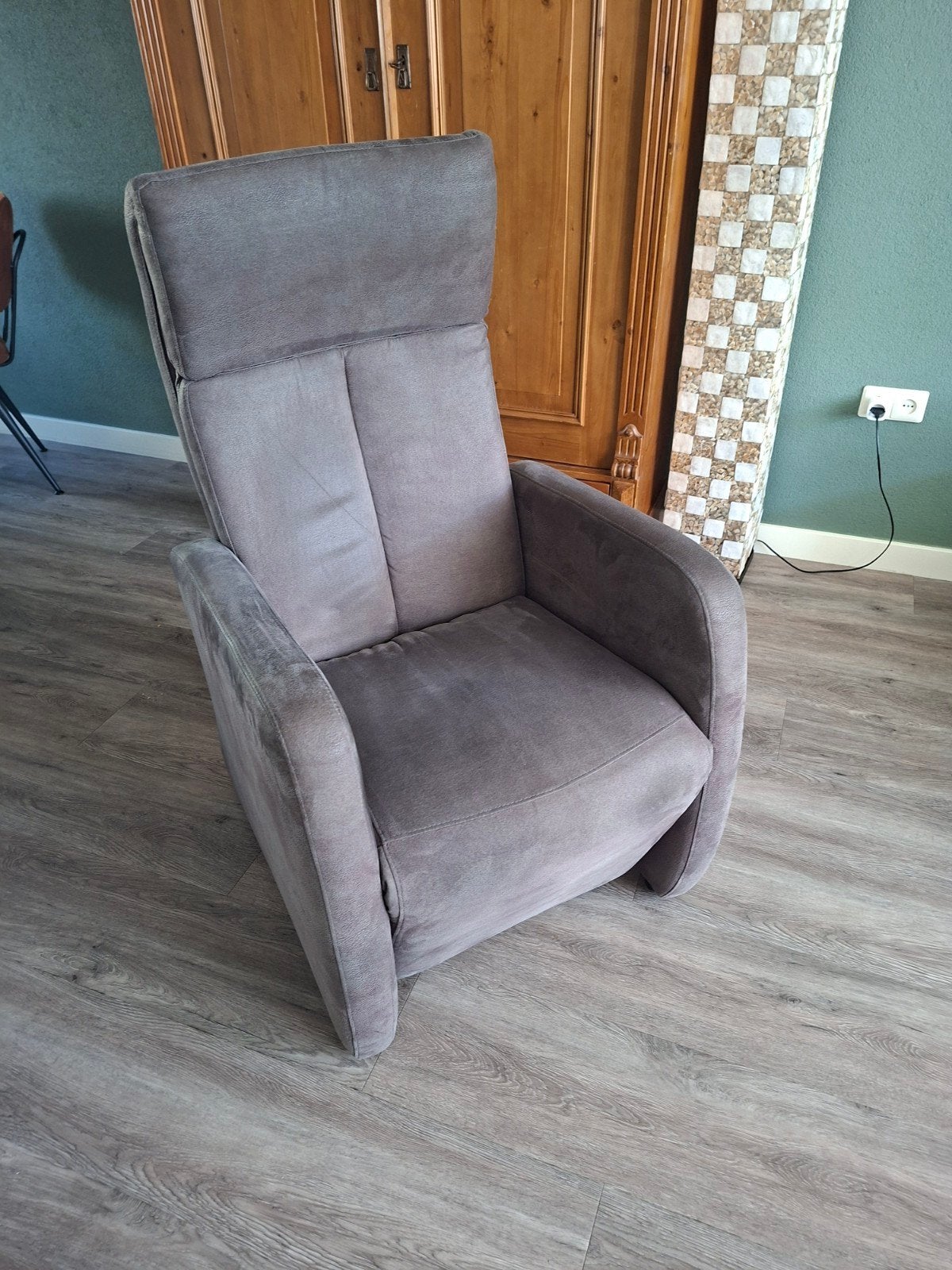 Grijze Relaxfauteuil - Niet Elektrisch, Gebruikt, Ophalen of Verzenden, Eén, Stof