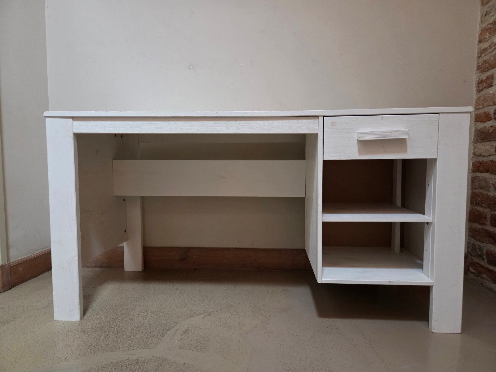 WOOOD bureau Dennis, Ophalen, Gebruikt, Wit, Hout