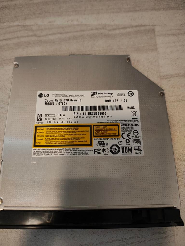 LG GT60N Super Multi DVD Rewriter voor Laptop, Computers en Software, Optische drives, Gebruikt, Intern, Windows, Cd, Dvd, Ophalen