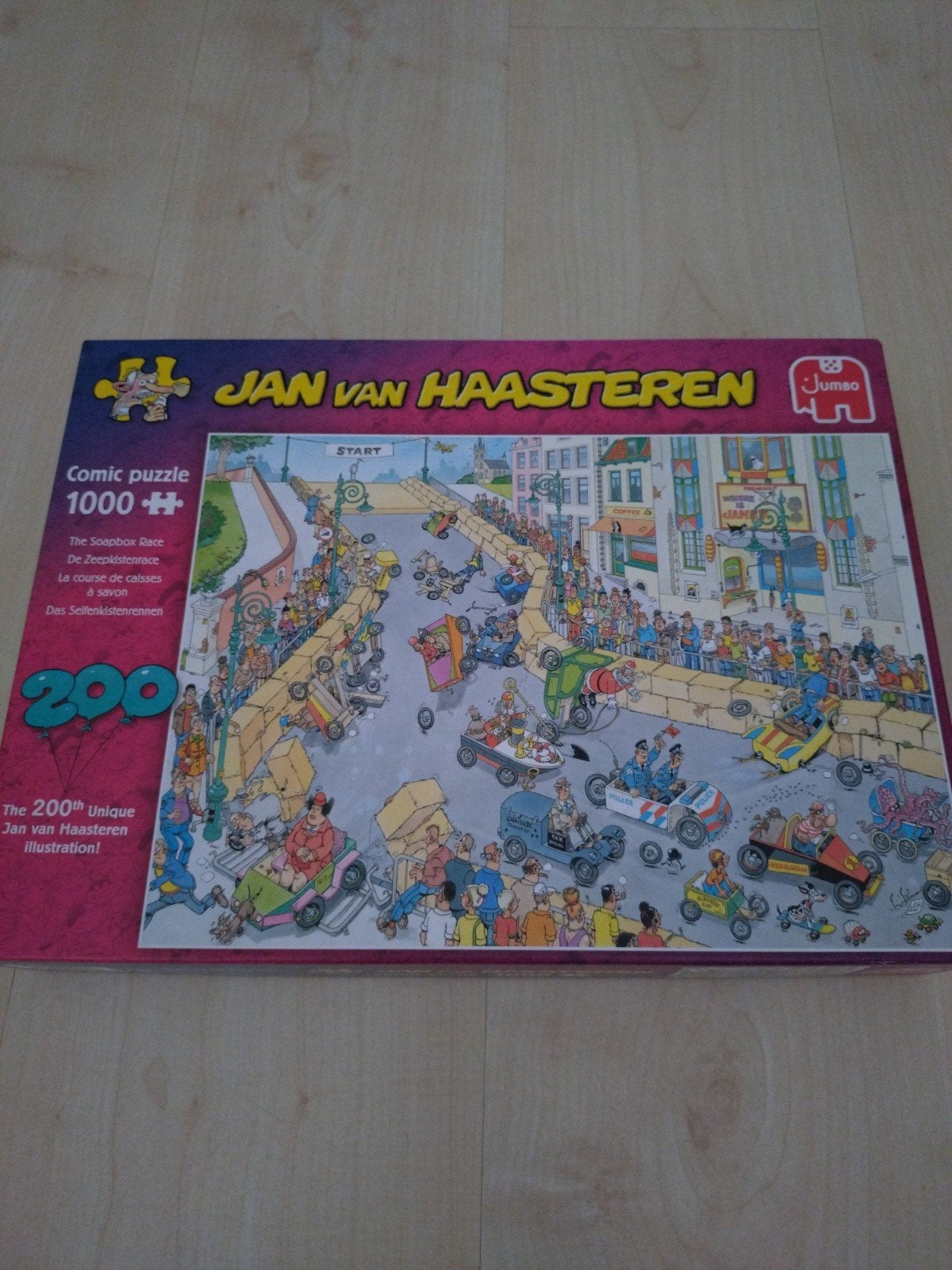 Jan van Haasteren De Zeepkistenrace 1000 stukjes, Ophalen of Verzenden, 500 t/m 1500 stukjes, Nieuw, Legpuzzel