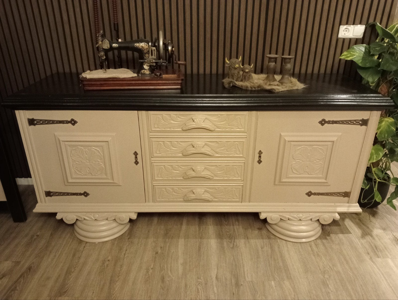 dressoir + spiegel, Ophalen, Gebruikt, 150 tot 200 cm, Met lade(s)