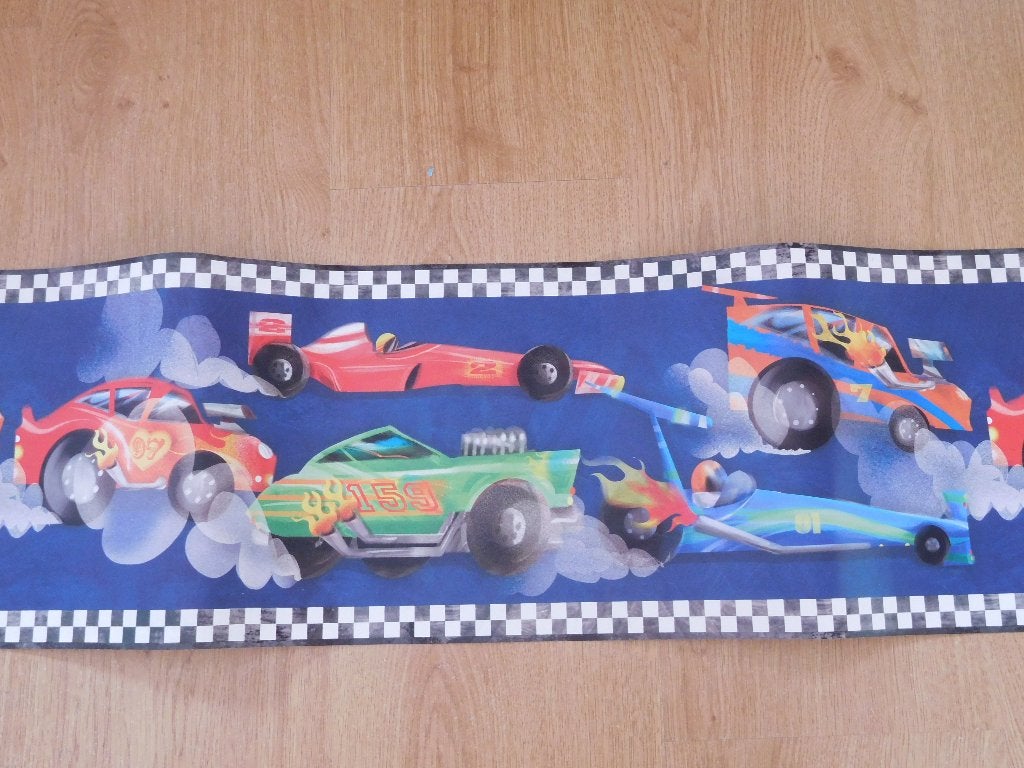 Behangrand race-auto's, Ophalen, Zo goed als nieuw, Wanddecoratie