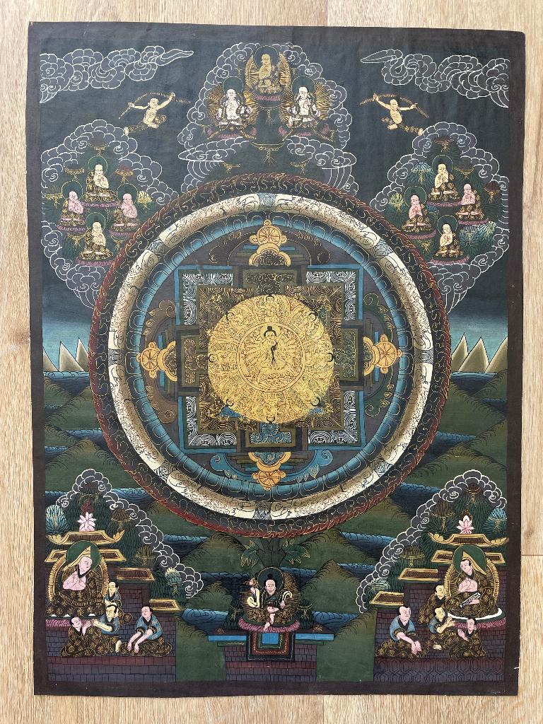 Thanka mandala op zijde, Ophalen of Verzenden