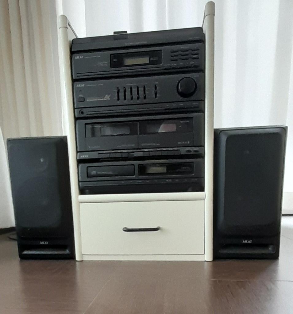 Audio installatie AKAI AC-M55 Vintage, luidsp. AKAI SW-M45, Ophalen, Gebruikt, Tuner of Radio, Akai