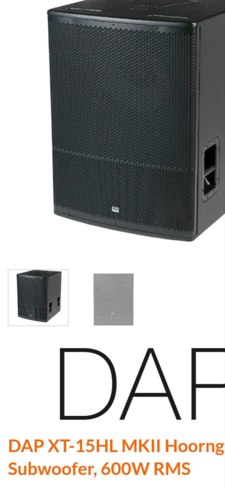 TE KOOP GEVRAAGD DAP XT-15HL MKII Hoorng Subwoofer, 600W RMS, Muziek en Instrumenten, Ophalen of Verzenden, Gebruikt, Overige merken