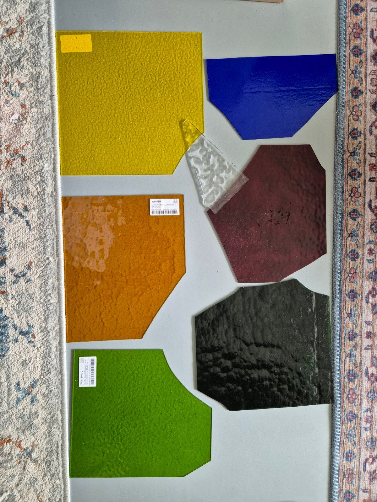 Gekleurde glasplaten voor glas in lood of decoratie, Ophalen, Minder dan 80 cm, Nieuw, Glasplaat