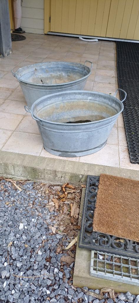 Zinken teil/ wasteil, Tuin en Terras, Ophalen, Gebruikt, Metaal, Balkon