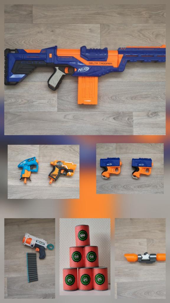Nerf - verschillende guns met toebehoren, Ophalen of Verzenden, Gebruikt