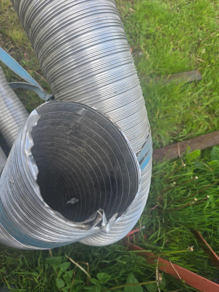150mm ca. 4m. flexibele aluminium huis voor schoorsteen., Doe-het-zelf en Verbouw, Buizen en Afvoer, Ophalen, Afvoer, Aluminium