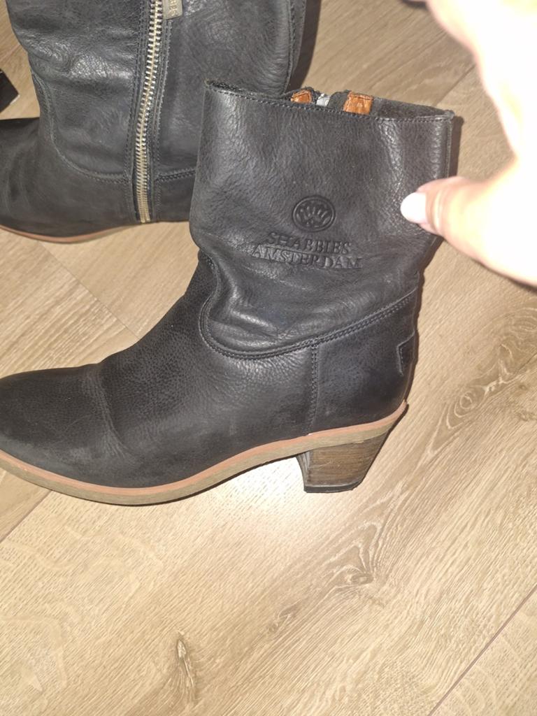 Shabbies Amsterdam leren enkellaarzen, Kleding | Dames, Schoenen, Shabbies Amsterdam, Zwart, Lage of Enkellaarzen, Ophalen of Verzenden