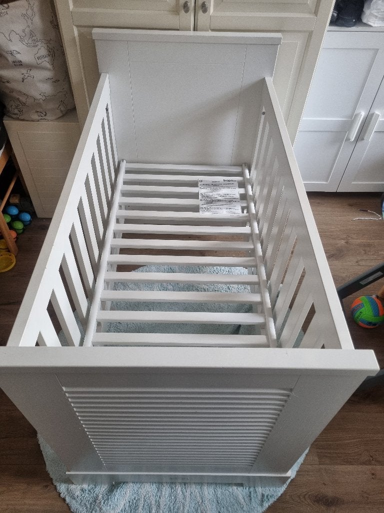 Bopita ledikant 60x120 + NIEUW matras en aerotop+hoeslakens, Kinderen en Baby's, Gebruikt, Minder dan 140 cm, Minder dan 70 cm