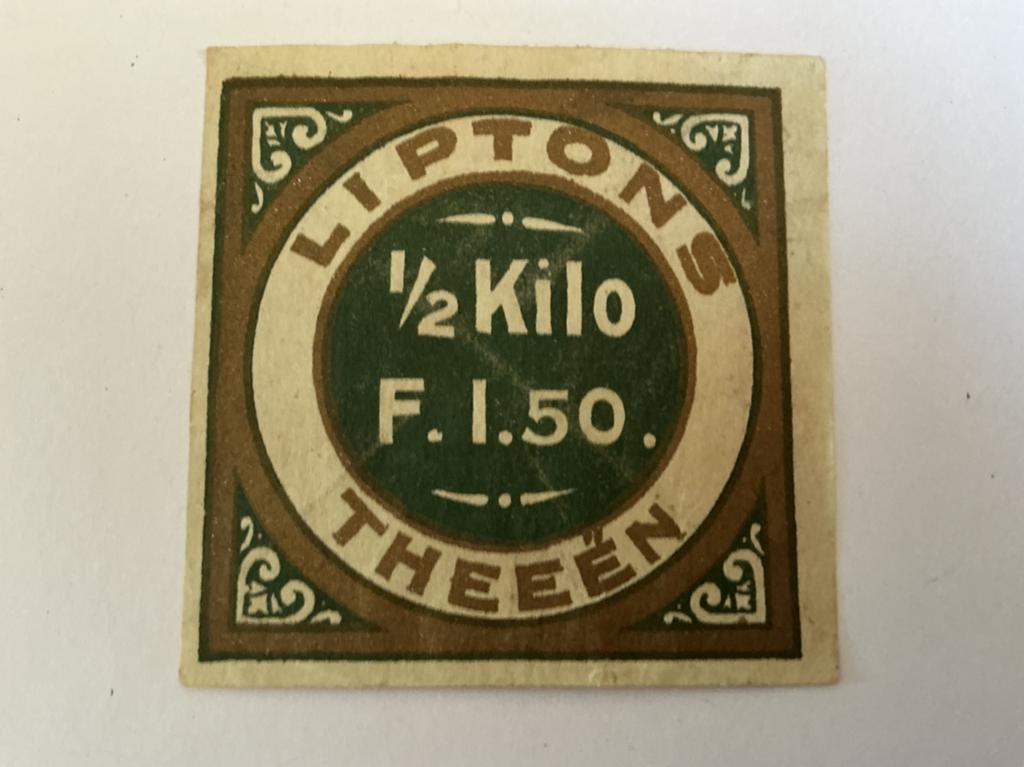 O143 Liptons thee etiket, Verzamelen, Ophalen of Verzenden