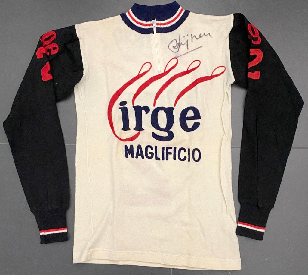 Wollen wielertrui IRGE MAGLIFICIO – RENÉ PIJNEN gesign. 1981, Ophalen of Verzenden, Overige typen