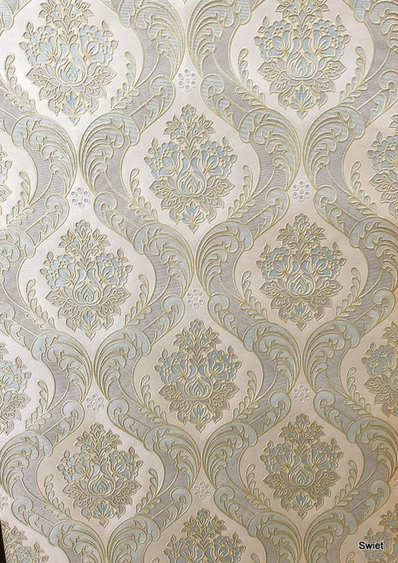 13112 oud klassiek barok behang met structuurbehang swiet, Verzenden, Beige
