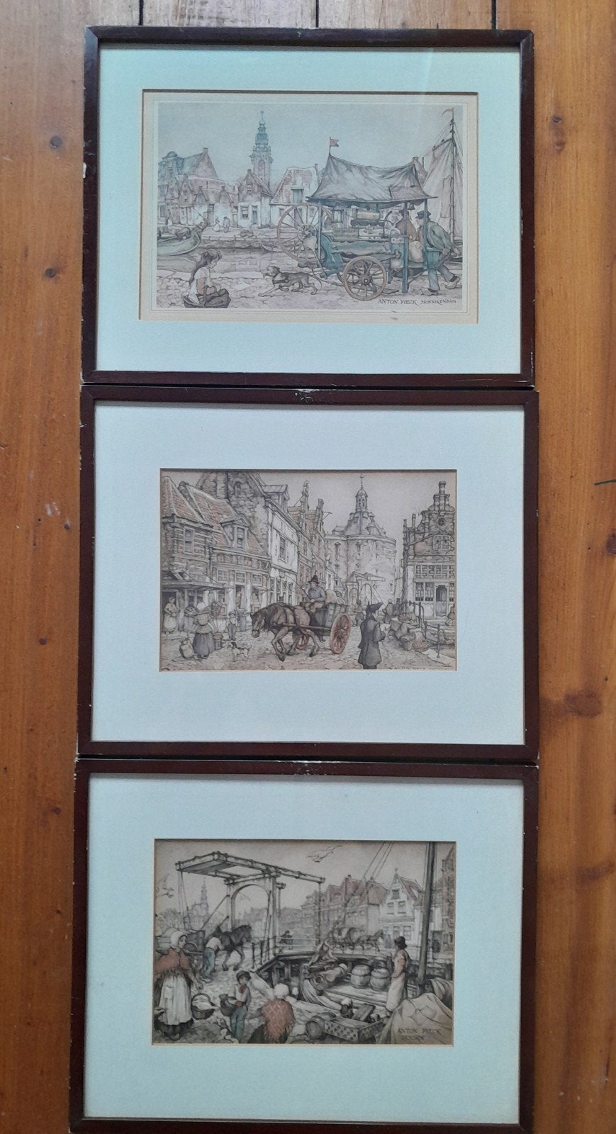 Pentekeningen van Anton Pieck, Ophalen of Verzenden, Reproductie, Krijttekening, Ingelijst