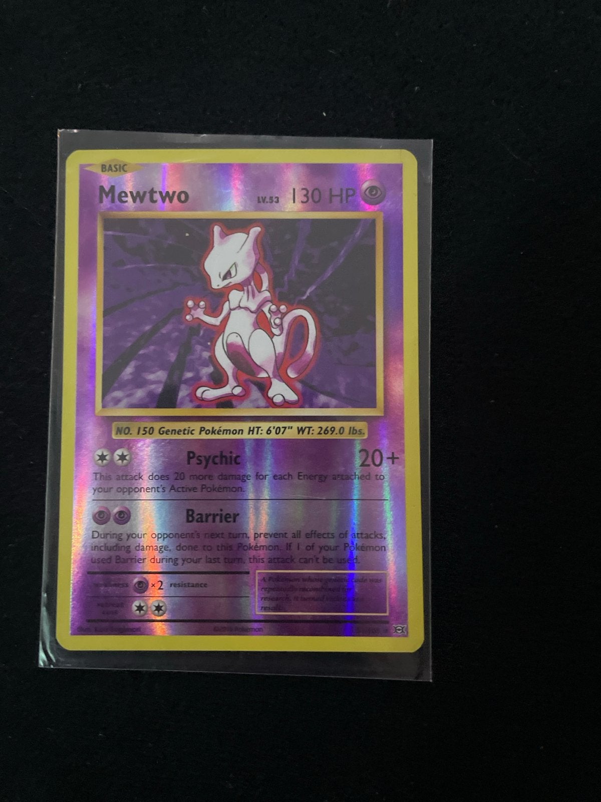 Mewtwo Pokémon kaart - Holo Foil - Zo goed als nieuw, Ophalen of Verzenden, Zo goed als nieuw, Losse kaart, Foil