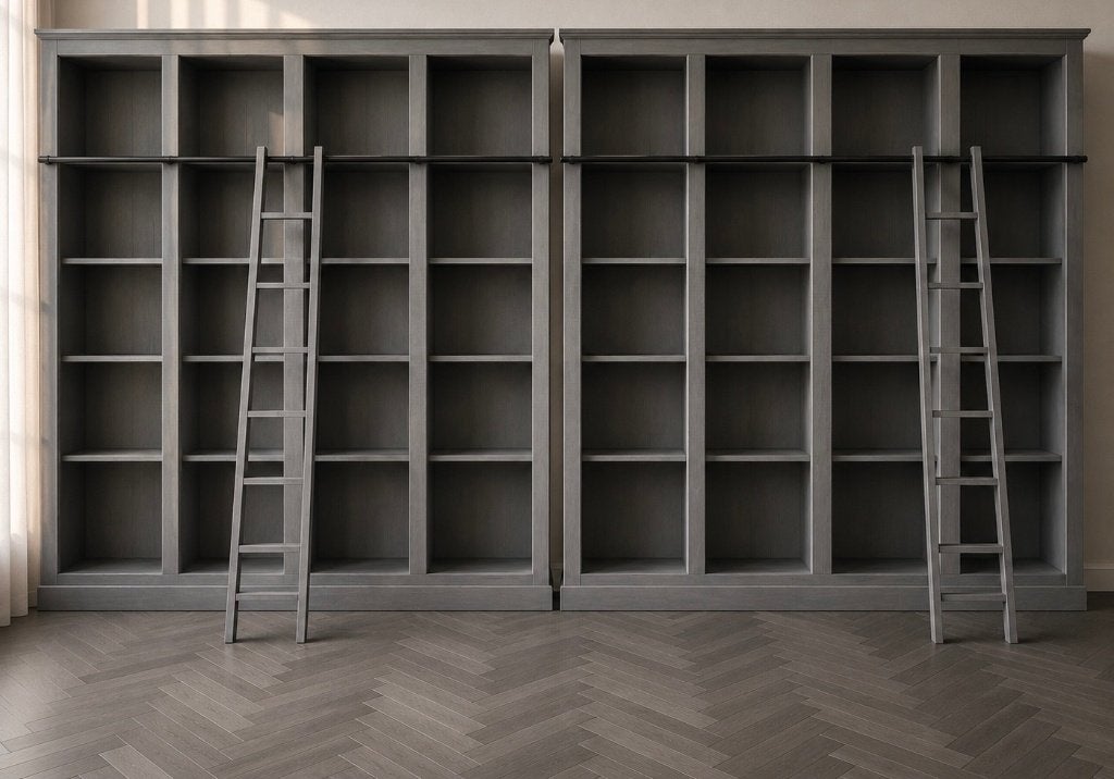 Exclusieve massief houten bibliotheekkasten, Huis en Inrichting, Kasten | Boekenkasten, Gebruikt, 200 cm of meer, 200 cm of meer