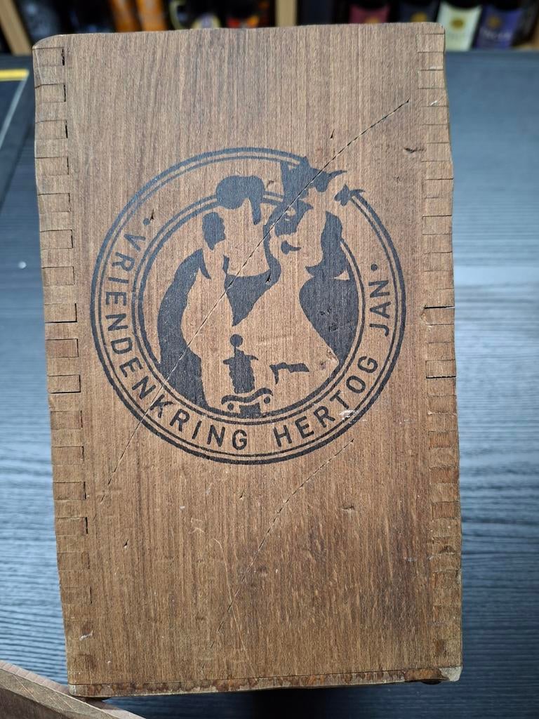 Oud Hertog Jan Vriendenkring houten kistje, Ophalen of Verzenden, Zo goed als nieuw, Reclamebord, Plaat of Schild, Hertog Jan