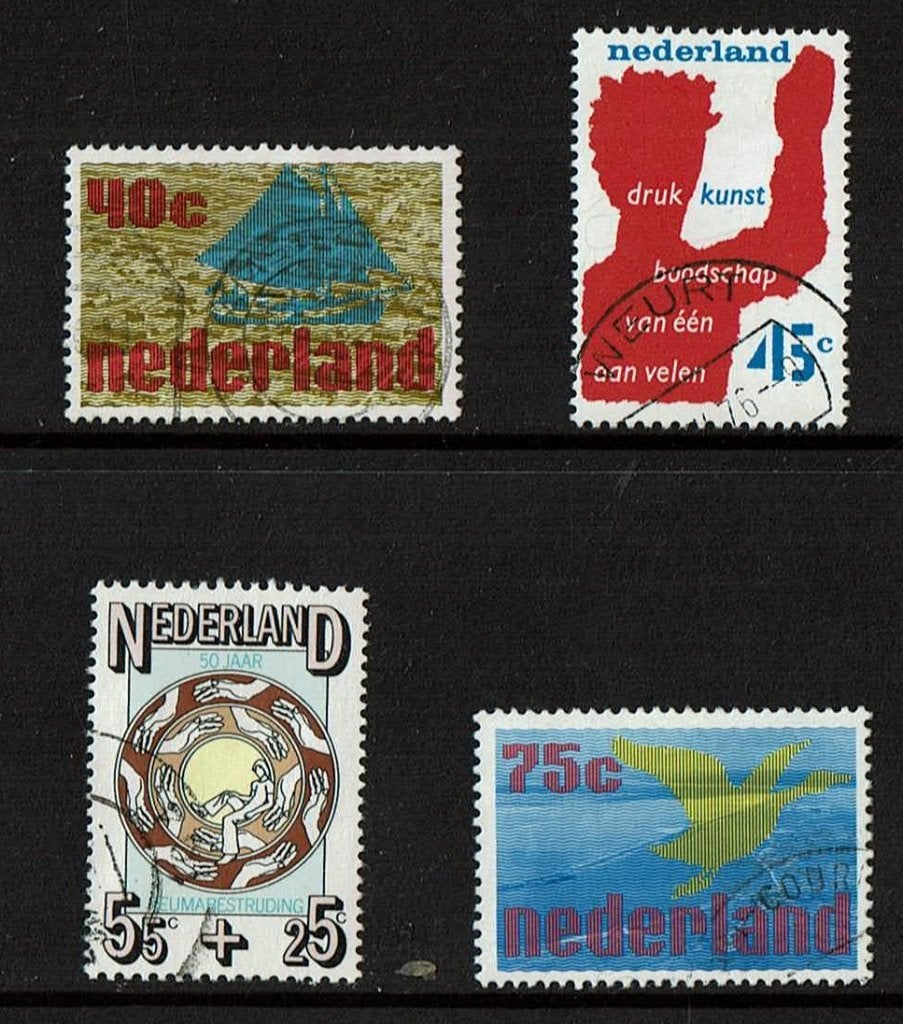 Nederland NVPH 1094-1097 gestempeld, Verzenden, Na 1940, Gestempeld