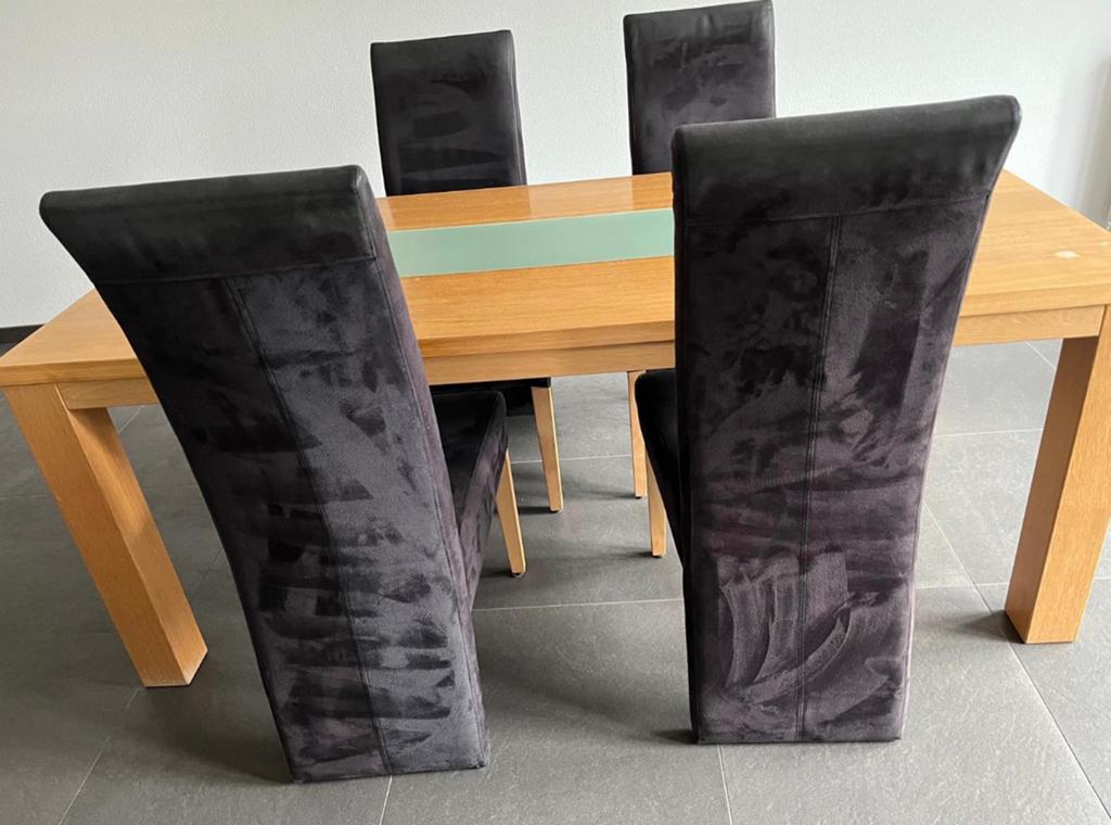Eettafel met 6 stoelen, Ophalen, Zo goed als nieuw, 4 tot 6 stoelen