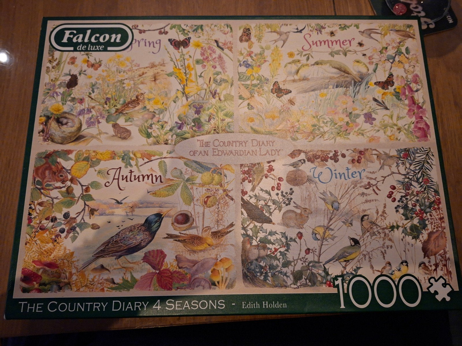 Falcon puzzle THE COUNTRY DIARY 4 SEASONS - Edith Holden, Ophalen, 500 t/m 1500 stukjes, Zo goed als nieuw