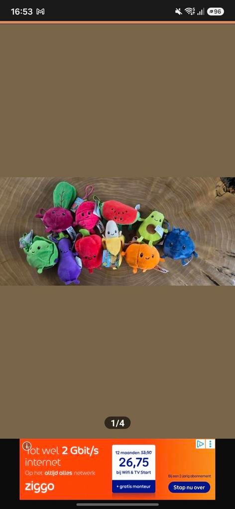 Lidl knuffels - Groente en fruit mini's (set van 10), Kinderen en Baby's, Lidl, Overige karakters, Overige typen, Ophalen of Verzenden