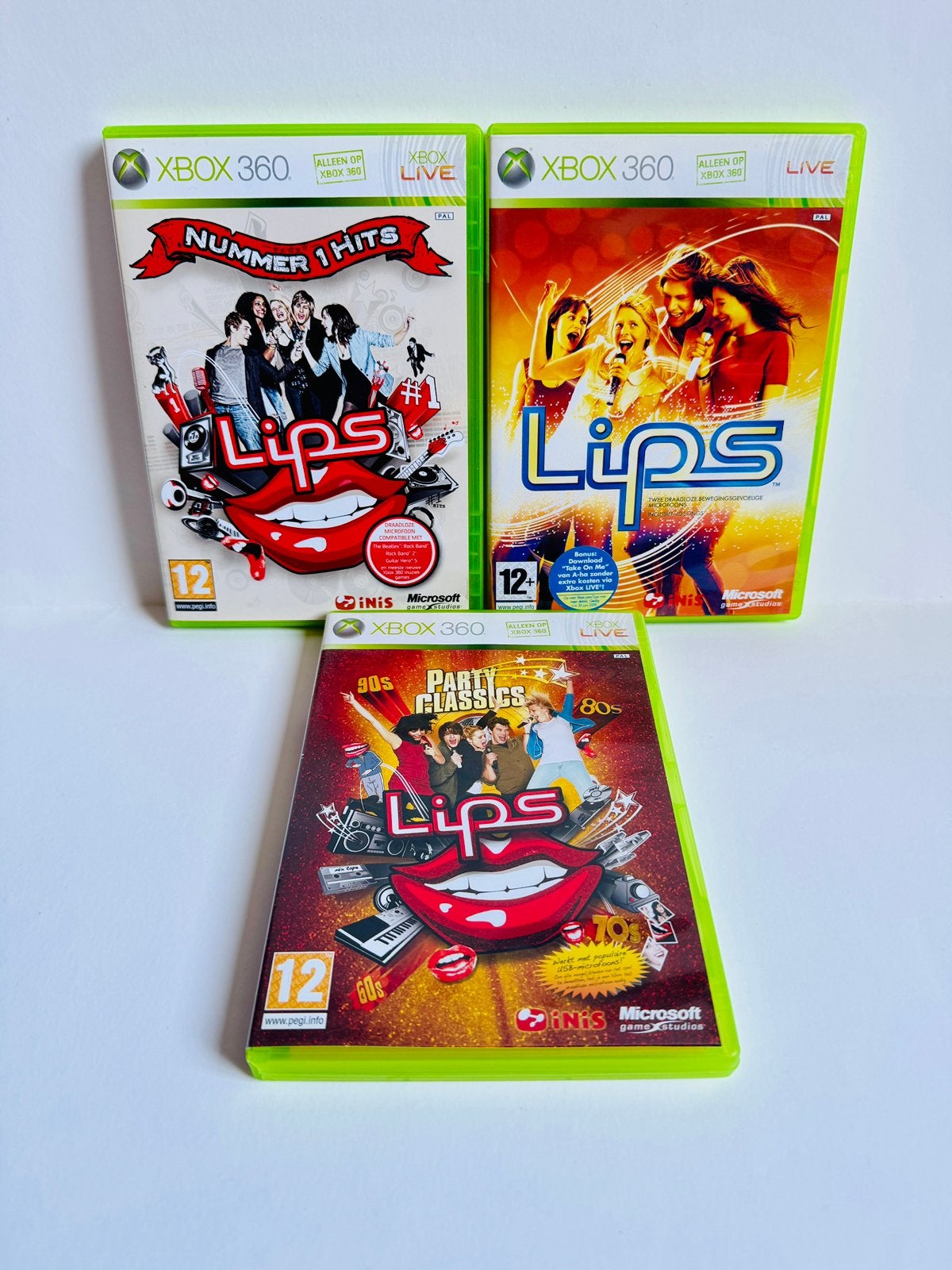 Lips Xbox 360 – Number One Hits + 90 Party Classic – 3 games, Muziek, Gebruikt, Ophalen of Verzenden, 3 spelers of meer