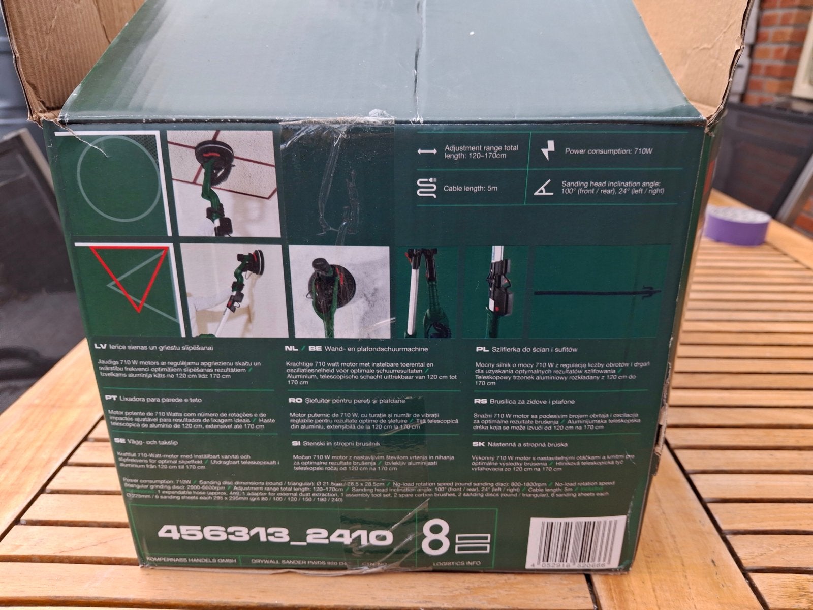 Parkside Wand- en plafondschuurmachine met extra schuurpapie, Ophalen, Gebruikt, 600 tot 1200 watt, Overige typen