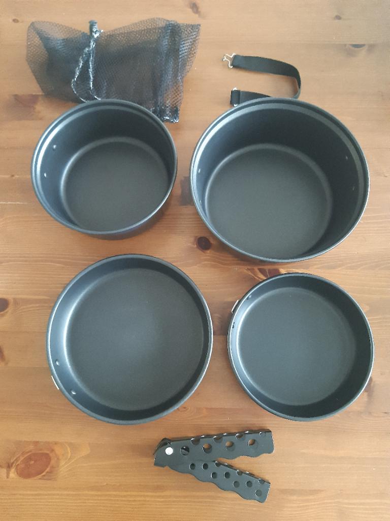 Pannenset camping lichtgewicht aluminium outdoor Wildebeast, Ophalen of Verzenden, Zo goed als nieuw