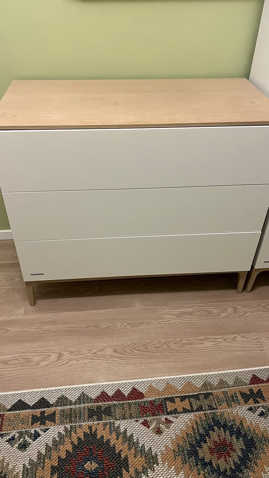 Kidsmill commode / ladekast – Wit met eikenhout – 3 lades, Kinderen en Baby's, Ophalen, 50 tot 70 cm, 90 tot 105 cm, 100 cm of meer