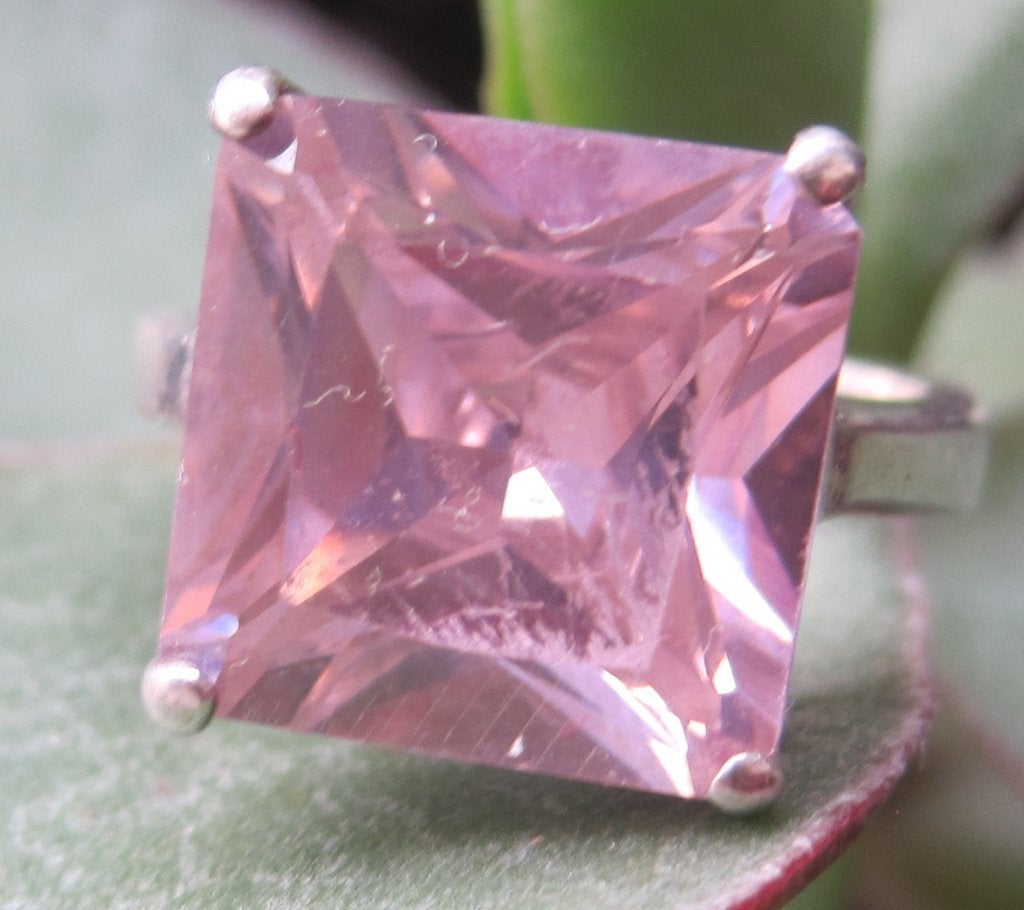 Mooie pink roze kleur zilver 925 ring, Sieraden, Tassen en Uiterlijk, Ringen, Ophalen, Roze, Met edelsteen, Dame
