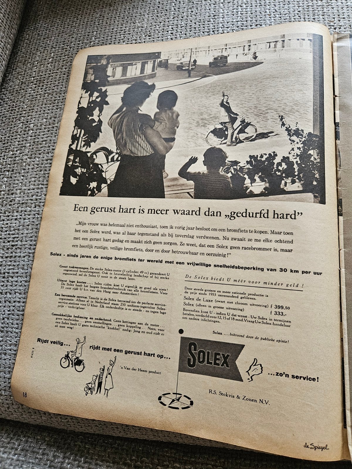 Solex Bromfiets reclame 1956, Ophalen of Verzenden, Gebruikt, Overige typen