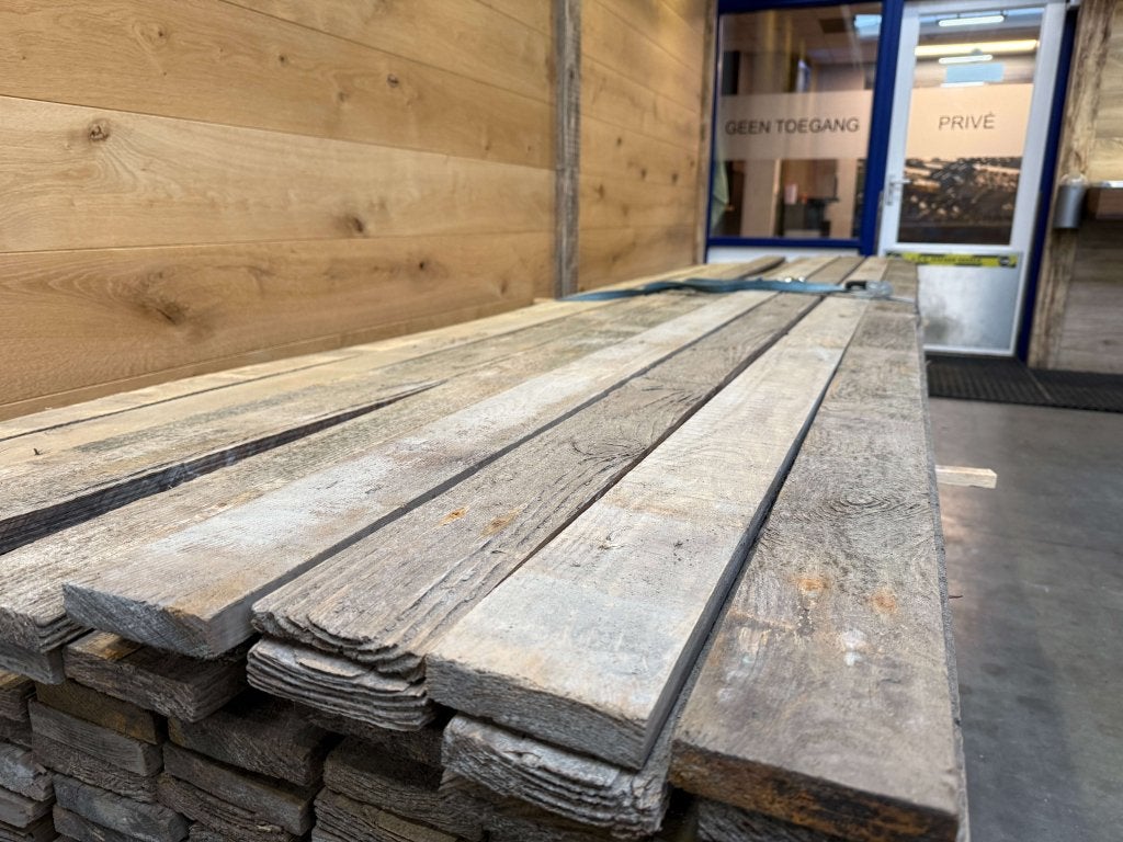 Gebruikte oude vuren planken 22x100MM circa 400CM, Doe-het-zelf en Verbouw, Hout en Planken, Gebruikt, Minder dan 25 mm, Ophalen of Verzenden